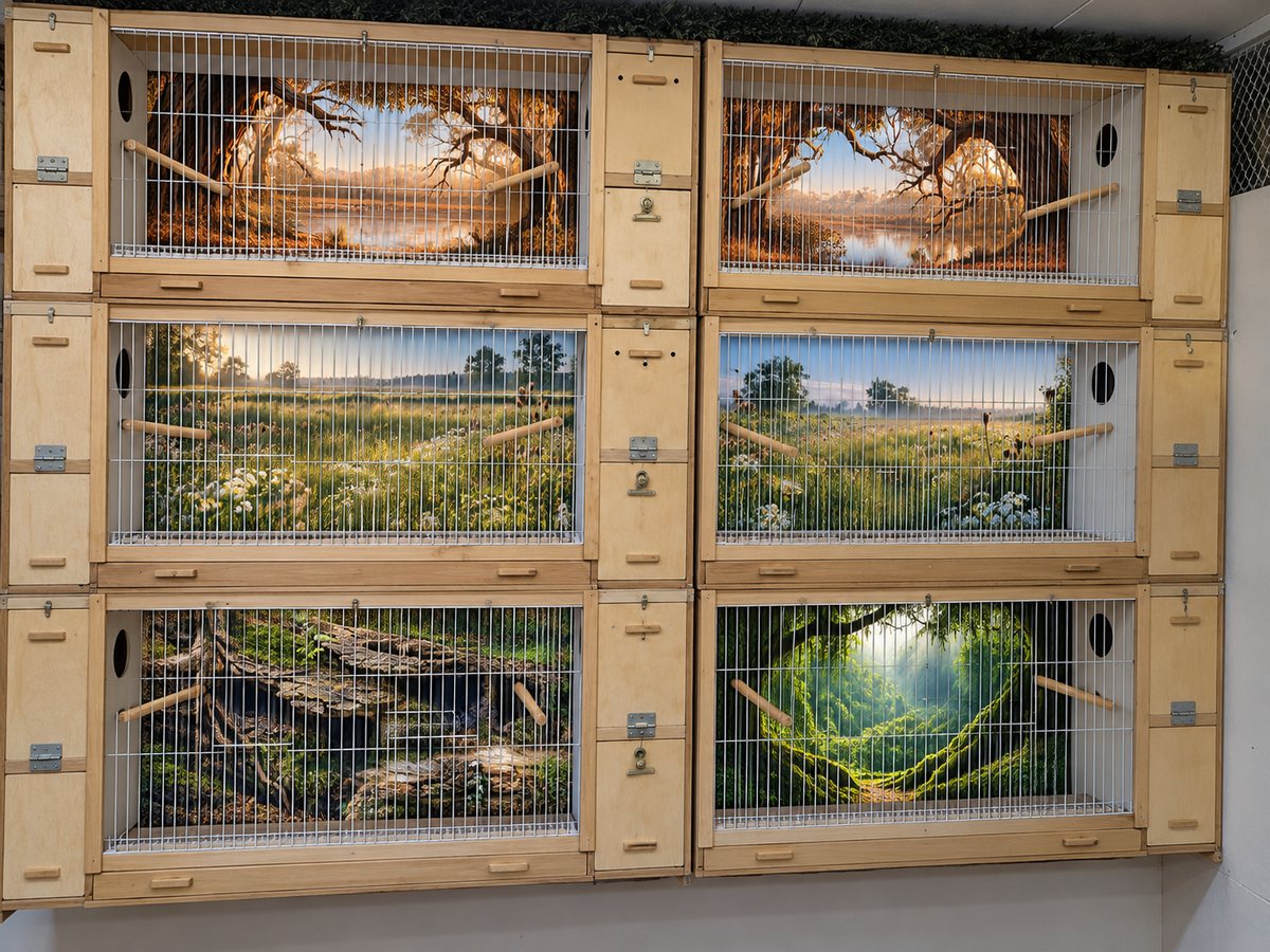 Bamboo Grove — Self-Adhesive Breeding Cage Backdrops