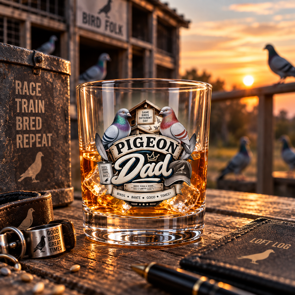 Pigeon Dad – Racing Pigeon Whisky Glass