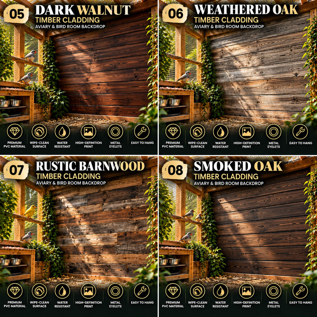 BD 14 — Timber Cladding Aviary & Bird Room Backdrop Collection