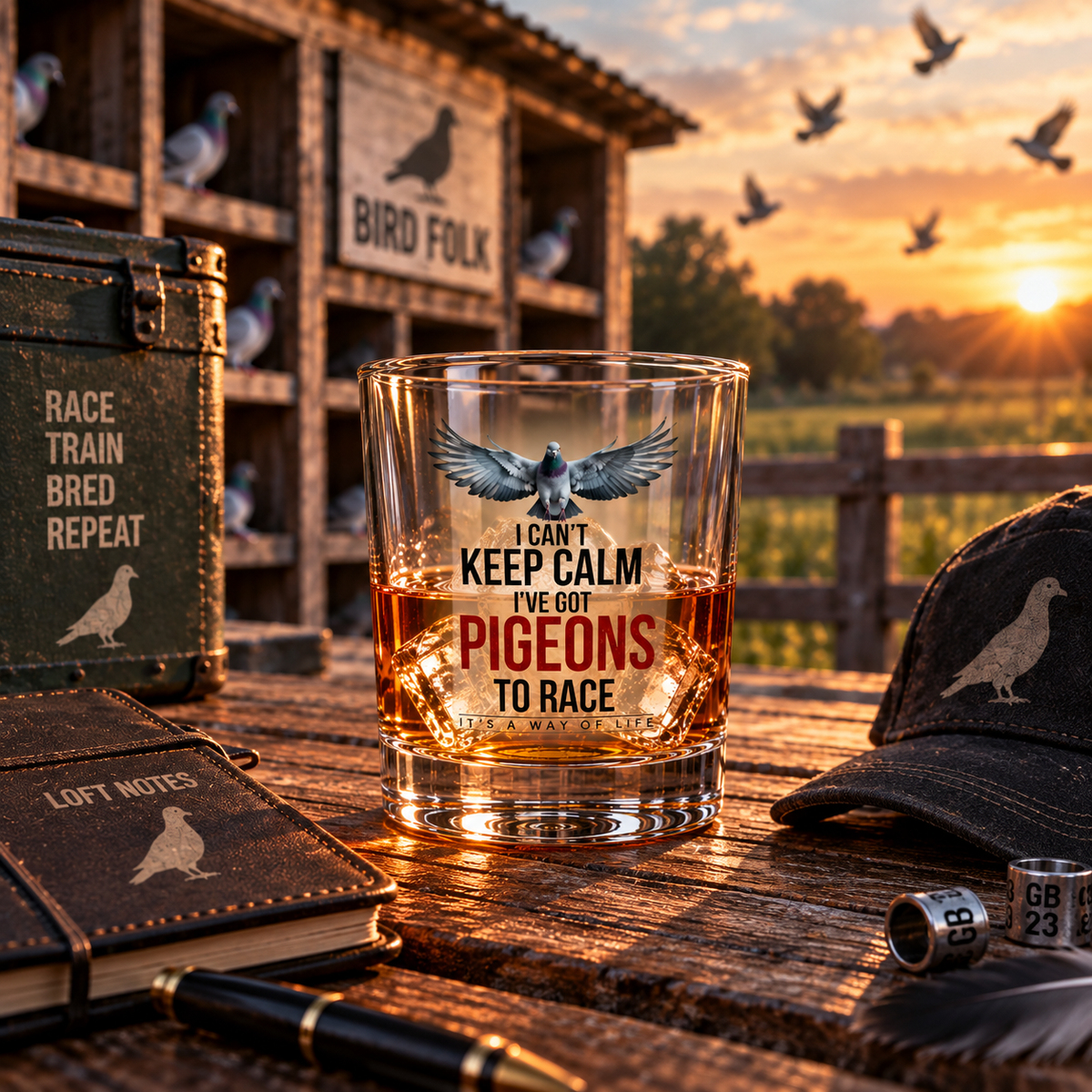 I Can't Keep Calm – I've Got Pigeons to Race – Racing Pigeon Whisky Glass