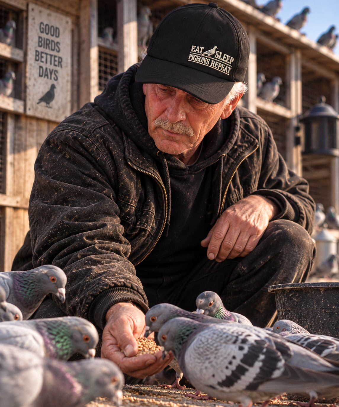 Eat Sleep Pigeons Repeat Embroidered Dad Cap | Bird Folk