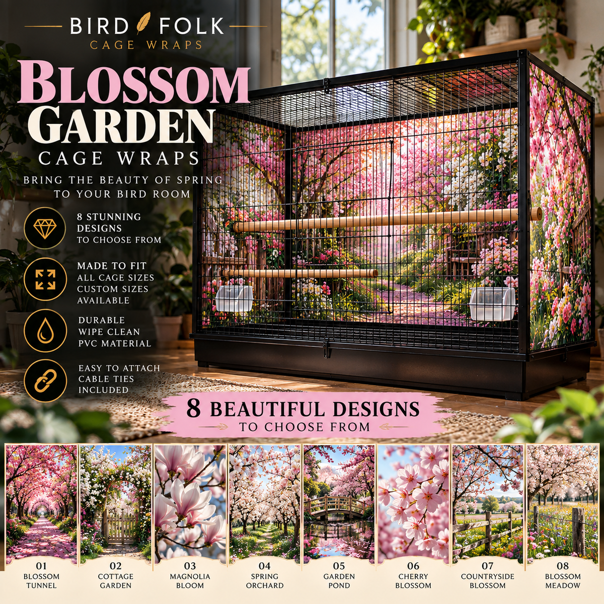 CR02 — Blossom Garden Cage Backdrops & Wraps