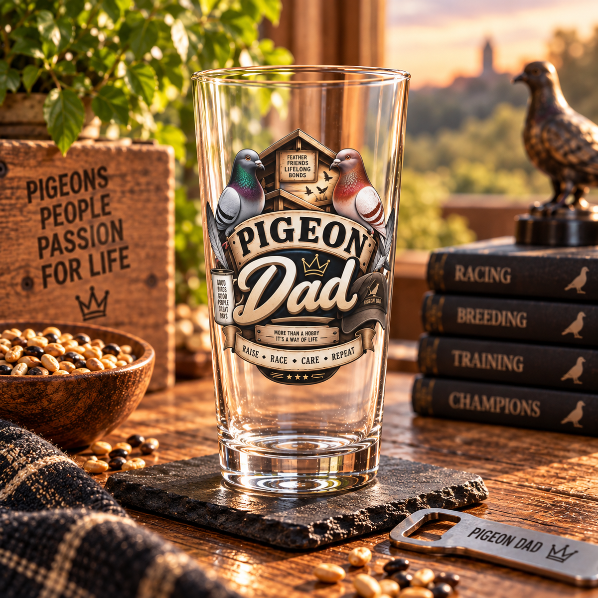 Pigeon Dad – Racing Pigeon Pint Glass