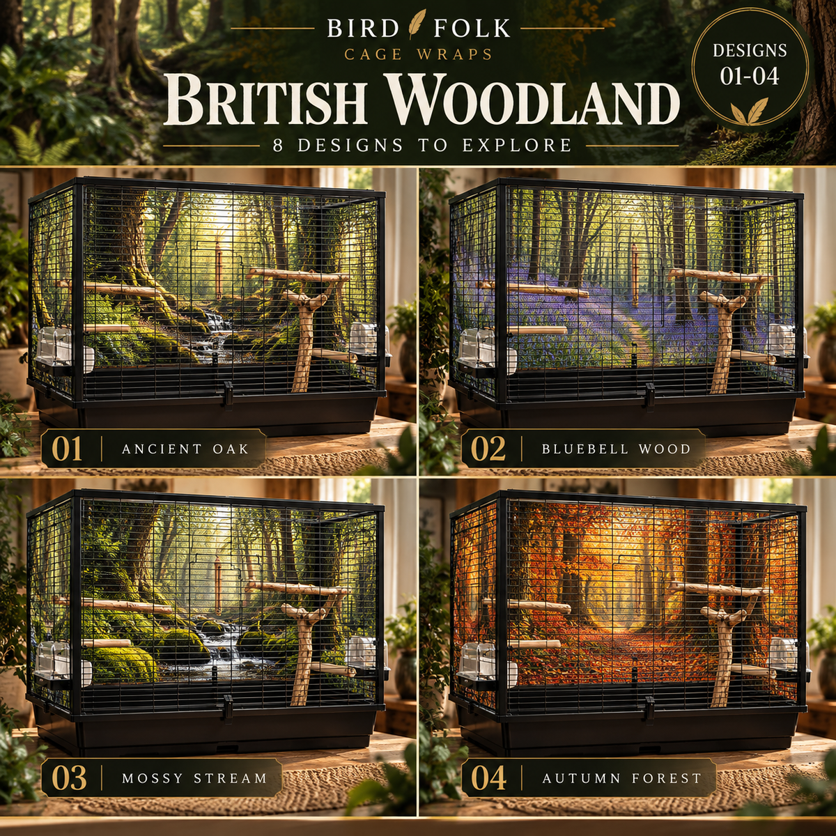 CR01 — British Woodland Cage Wraps