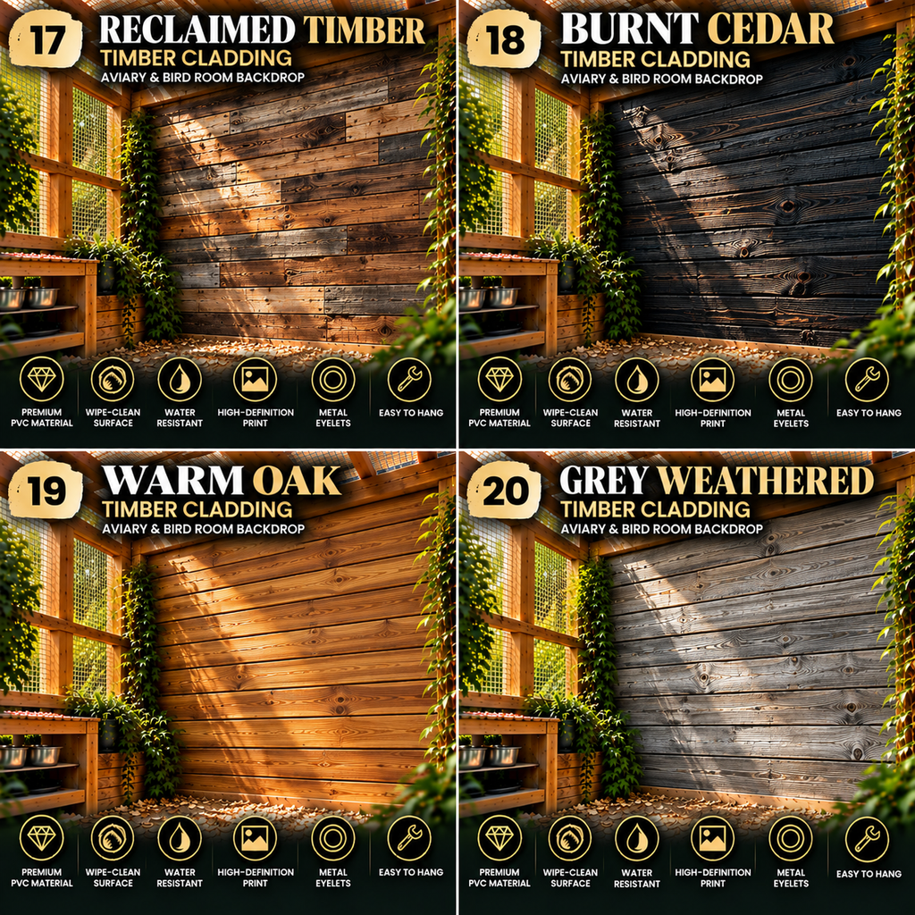 BD 14 — Timber Cladding Aviary & Bird Room Backdrop Collection