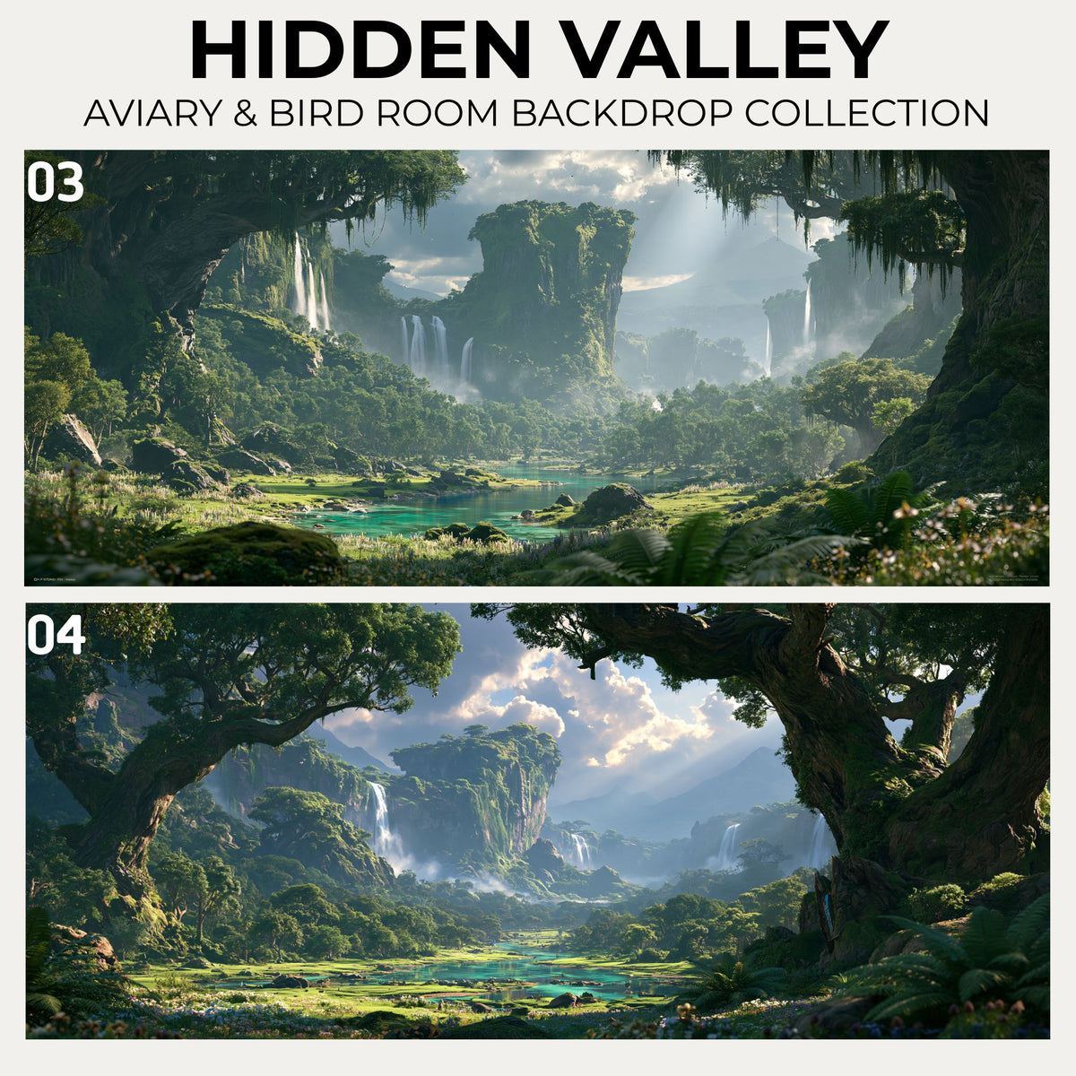 Hidden Valley — Aviary & Bird Room Backdrop Collection