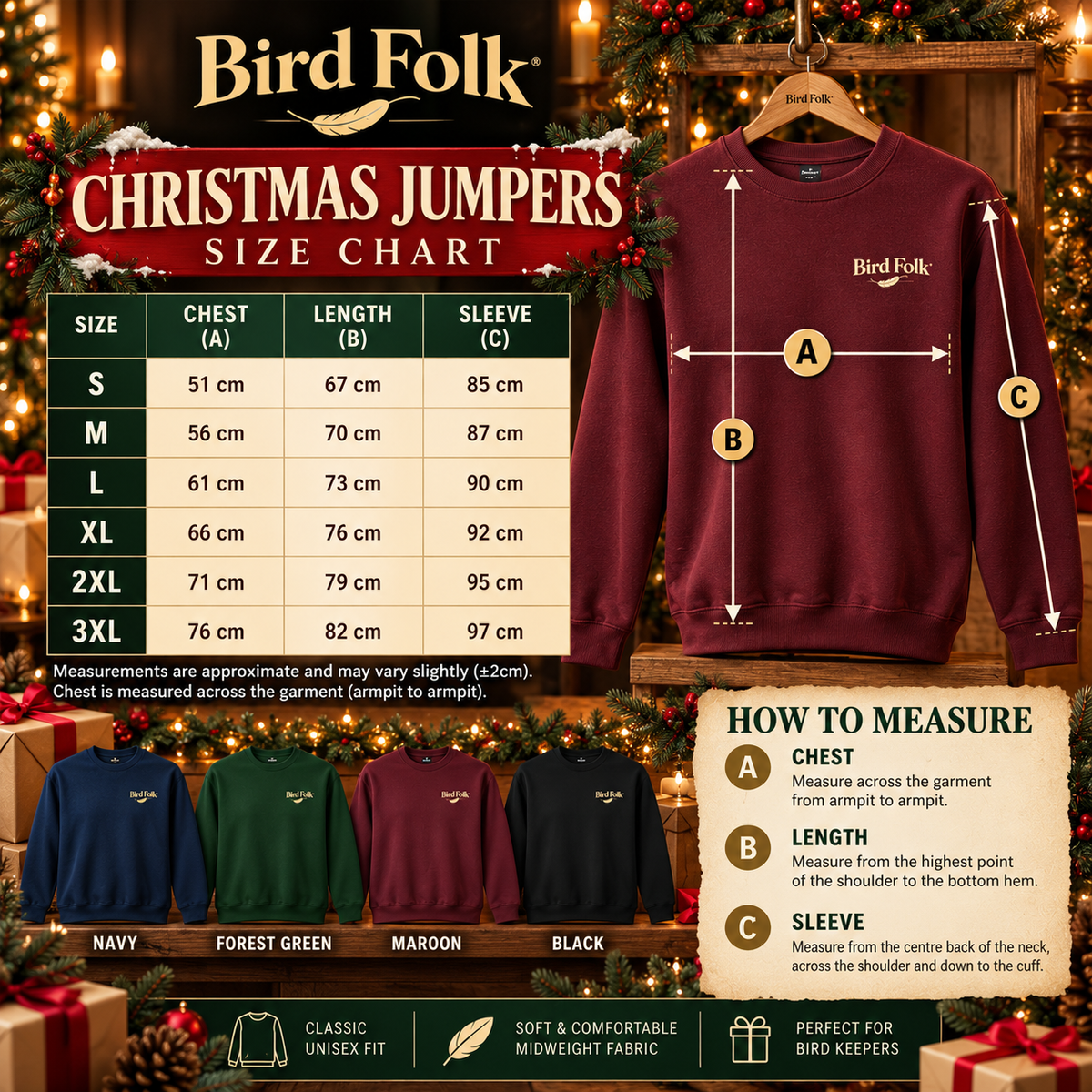 Bird Christmas Jumper – Festive Bird Wreath