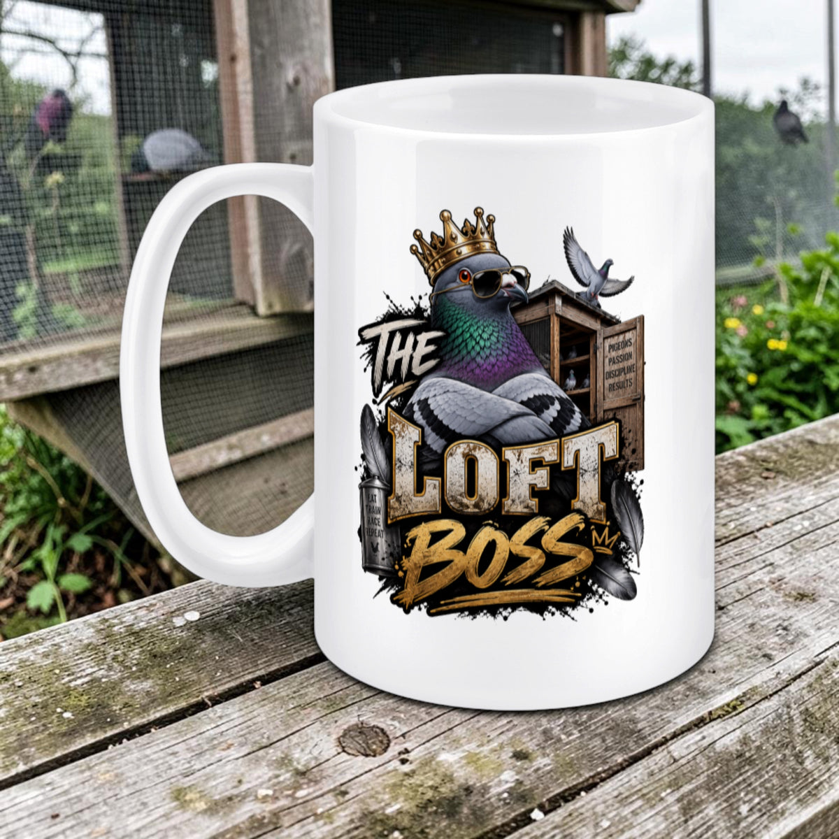 Loft Boss – Blue Bar– Racing Pigeon Mug – 11oz & 15oz