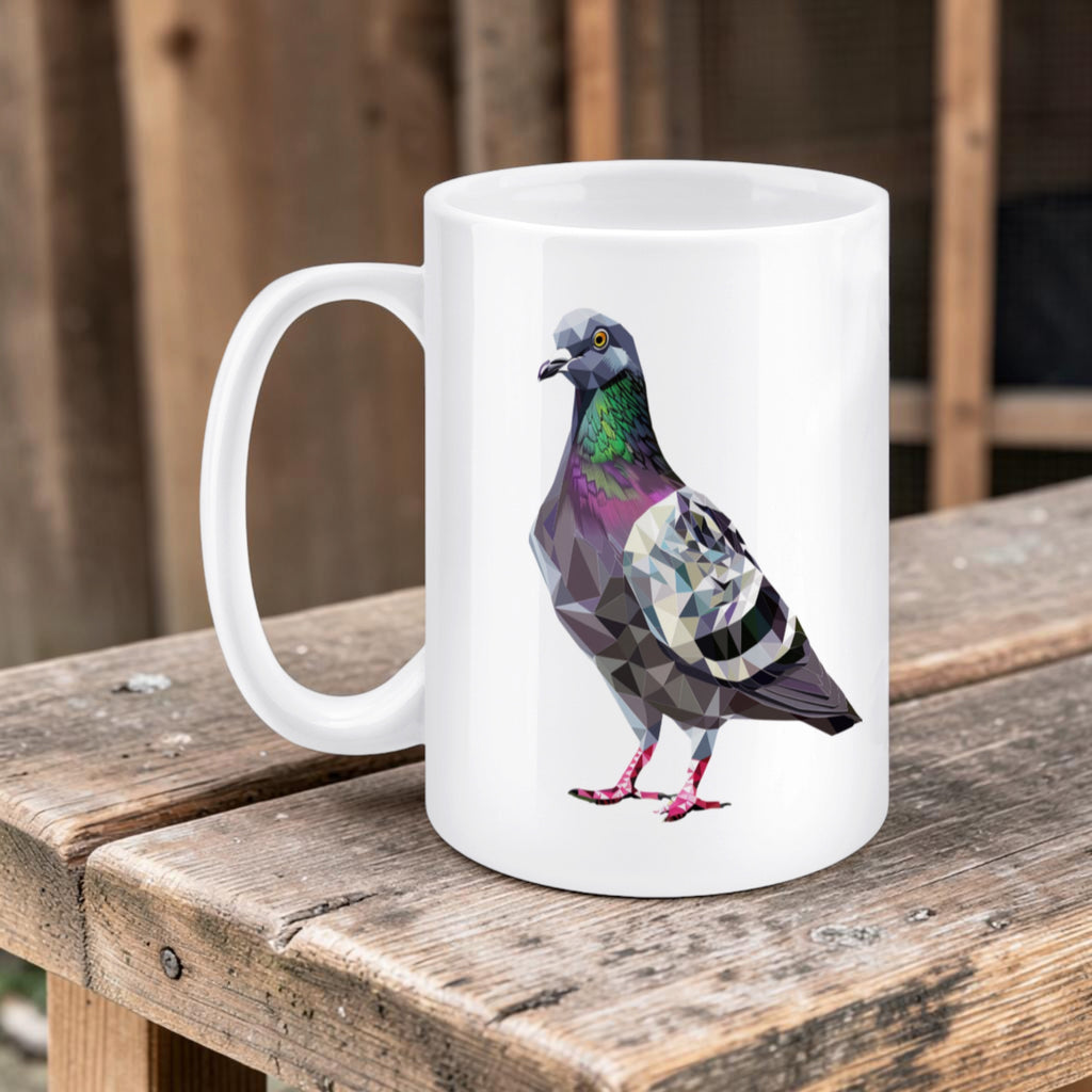 Geometric Racer – Racing Pigeon Mug – 11oz & 15oz