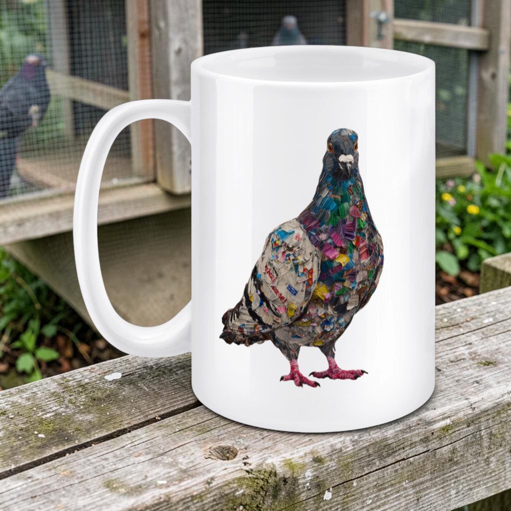 Patchwork Racer – Racing Pigeon Mug – 11oz & 15oz