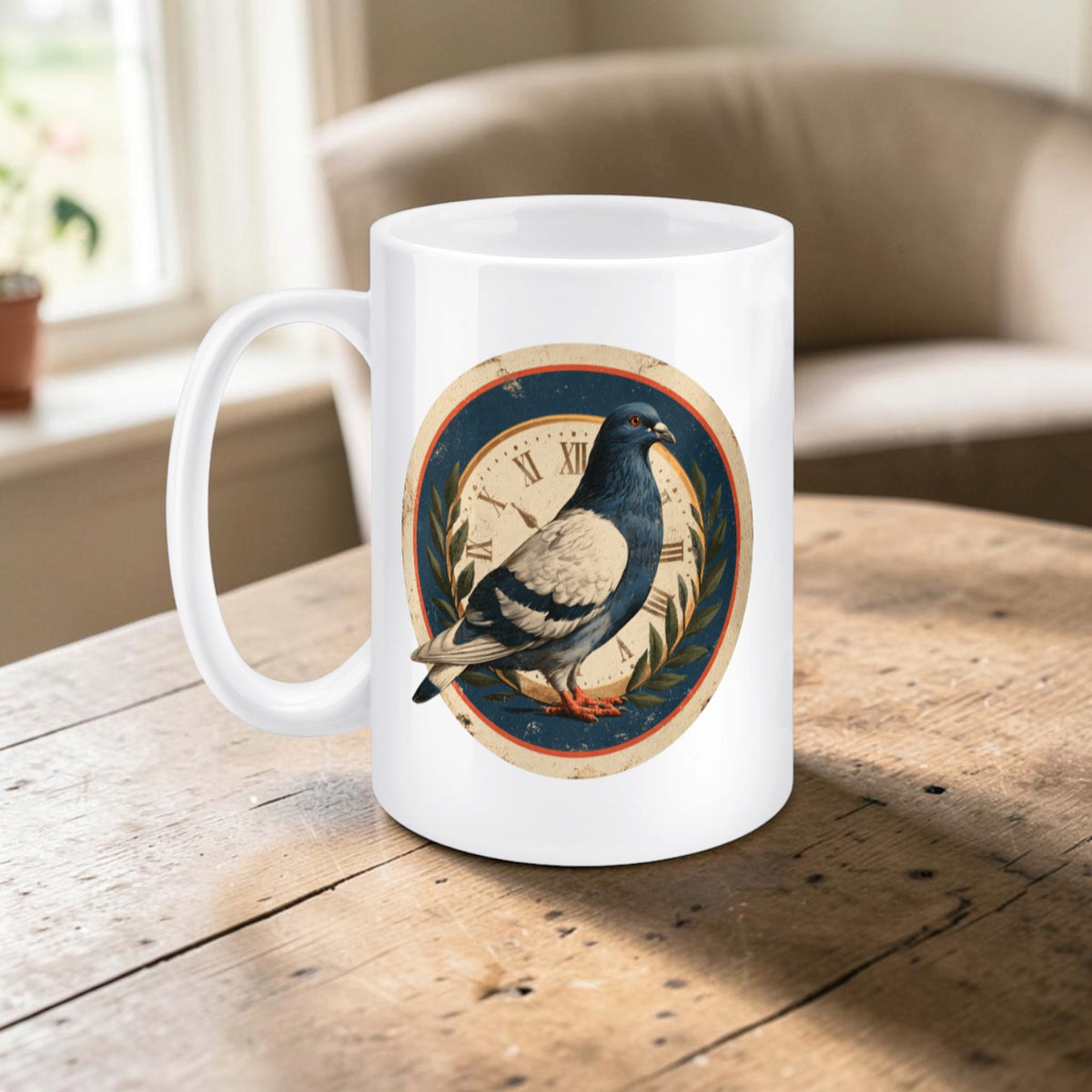 Against the Clock – Racing Pigeon Mug – 11oz & 15oz