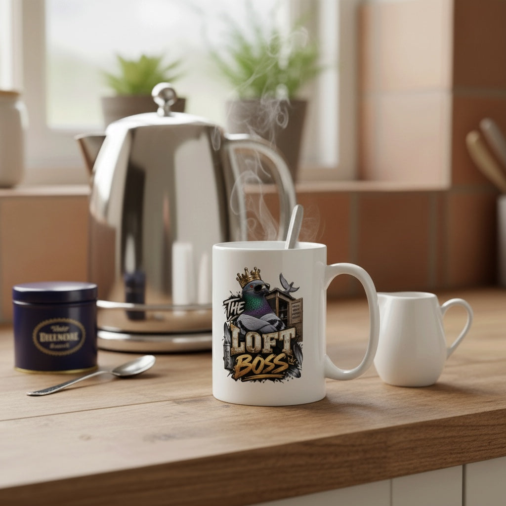 Loft Boss – Blue Bar– Racing Pigeon Mug – 11oz & 15oz
