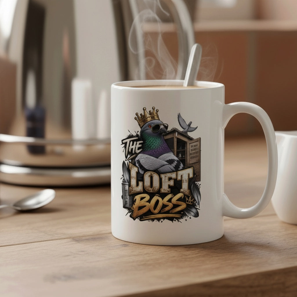Loft Boss – Blue Bar– Racing Pigeon Mug – 11oz & 15oz