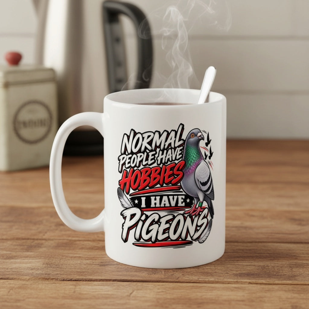 Normal People Have Hobbies, I Have Pigeons – Racing Pigeon Mug – 11oz & 15oz