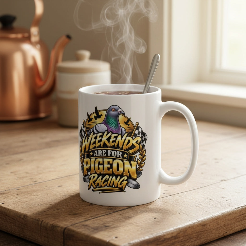 Weekends Are for Pigeon Racing – Racing Pigeon Mug – 11oz & 15oz