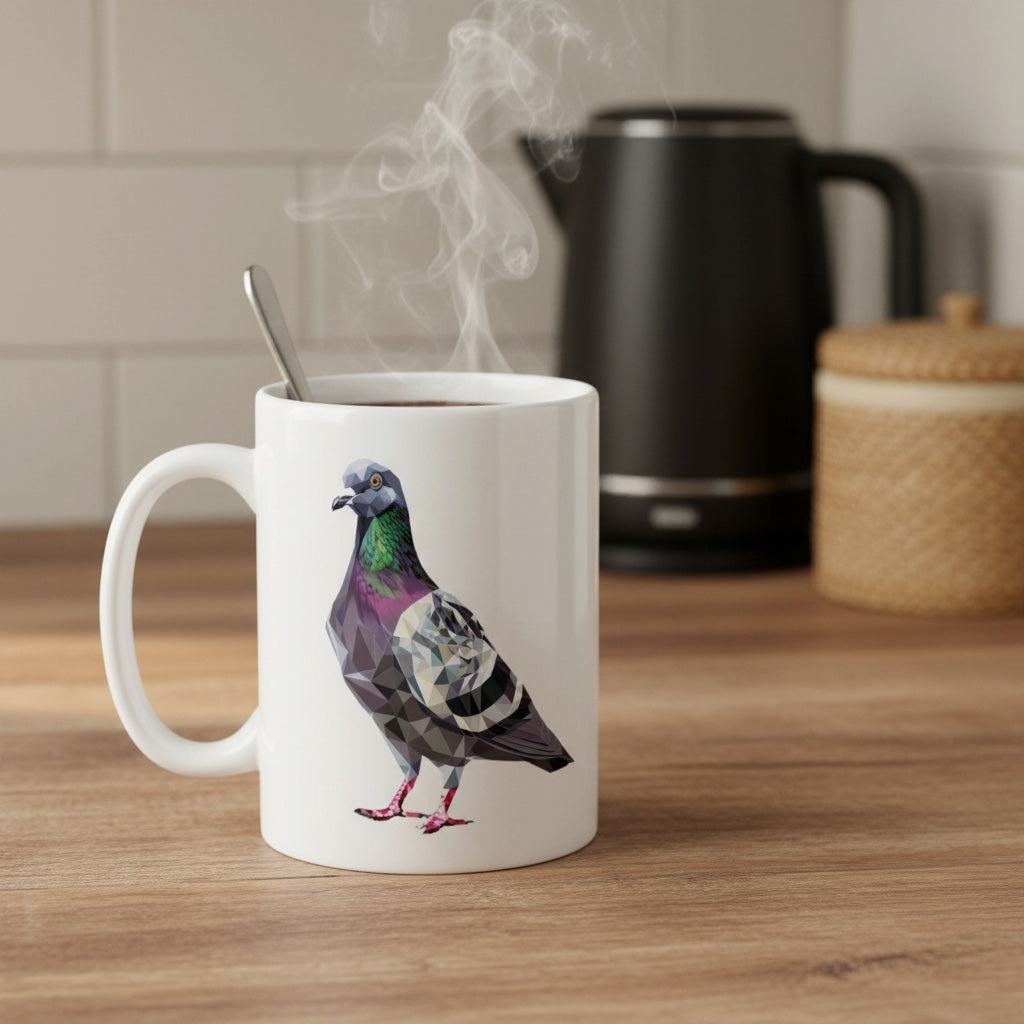 Geometric Racer – Racing Pigeon Mug – 11oz & 15oz