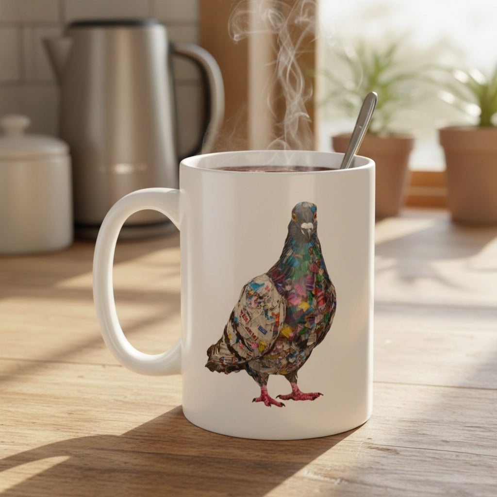 Patchwork Racer – Racing Pigeon Mug – 11oz & 15oz