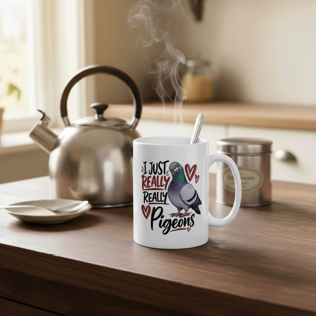 I Really… I Just Really, Really Like Pigeons – Racing Pigeon Mug – 11oz & 15oz