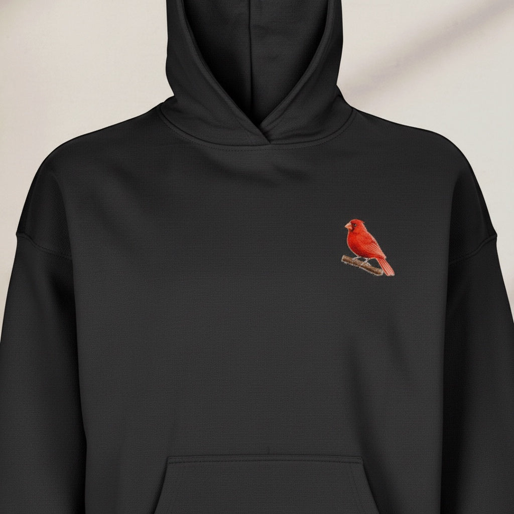 Red Factor Canary Hoodie – Minimal Front Chest Print