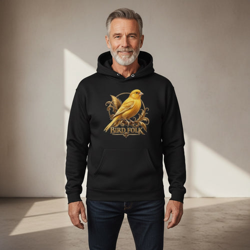 Bird Folk Canary Crest Hoodie – Premium Front Print