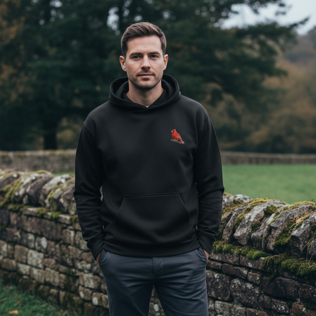 Red Factor Canary Hoodie – Minimal Front Chest Print