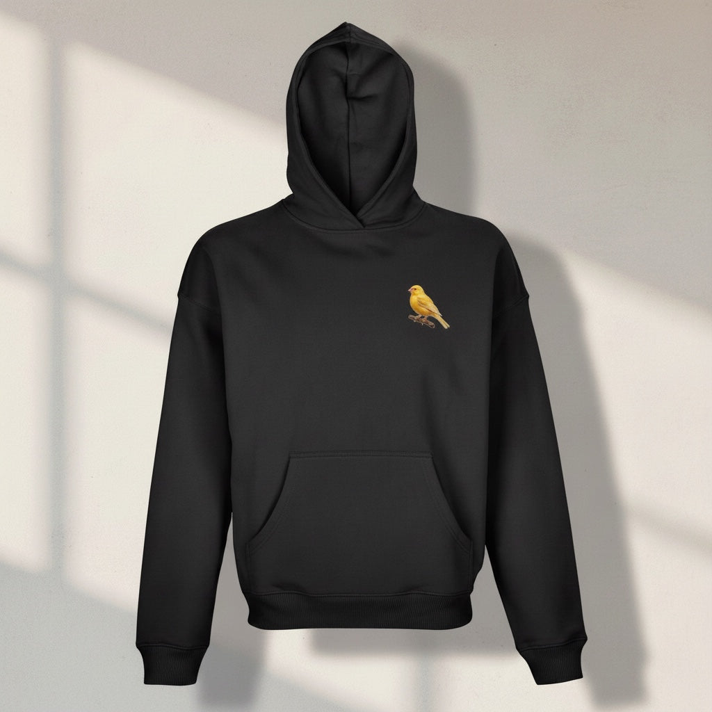 Golden Canary Hoodie – Minimal Front Chest Print