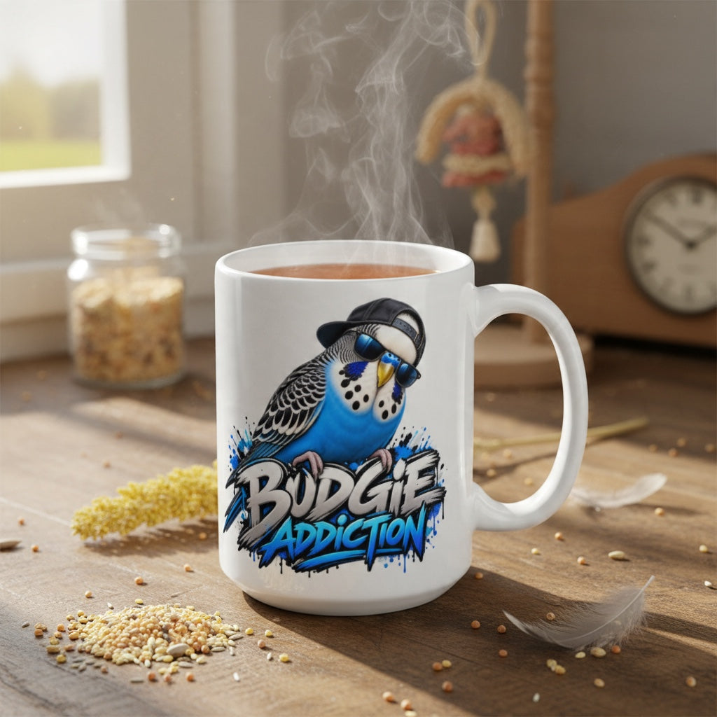 Budgie Addiction – Blue Budgie Mug | 11oz & 15oz