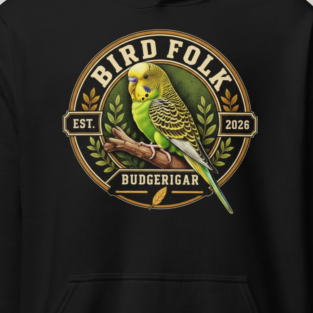 Budgie Club Hoodie – Retro Bird Keeper Front Print