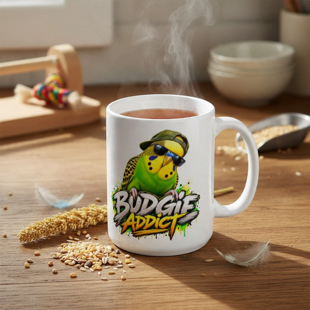 Budgie Addiction – Green Budgie Mug | 11oz & 15oz