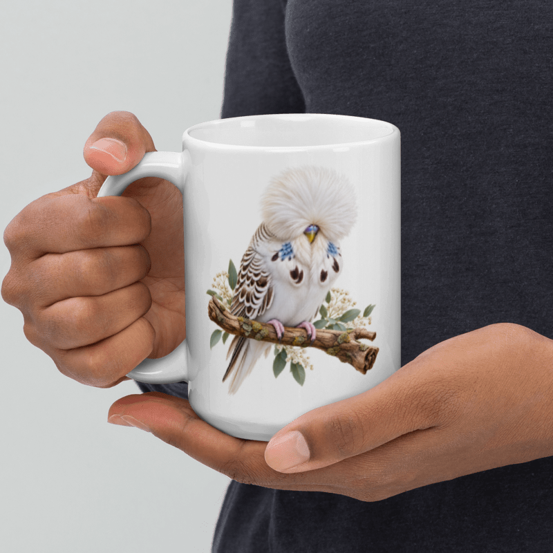 Show Budgie – White Budgie Mug | 11oz & 15oz