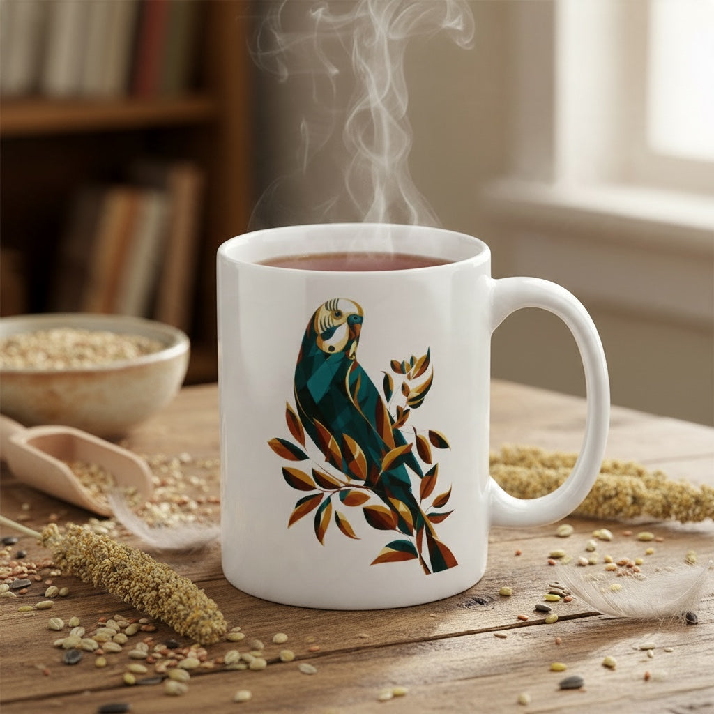 Budgie Botanical Artwork Budgie Mug | 11oz & 15oz