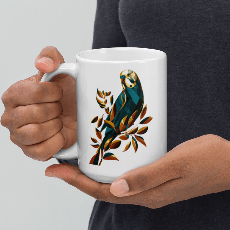 Budgie Botanical Artwork Budgie Mug | 11oz & 15oz