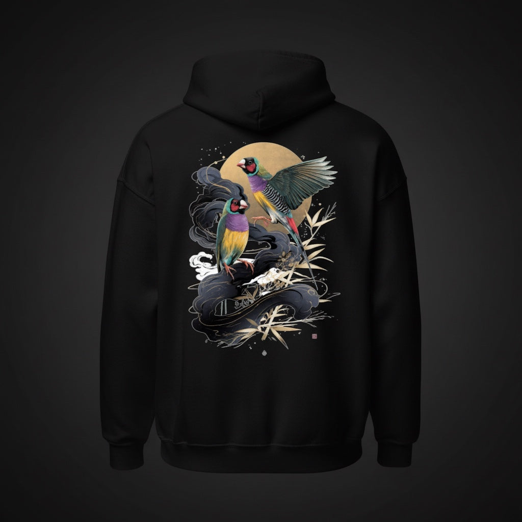 Artistic Gouldian Gouldian Finch Hoodie – Back Print | Bird Folk