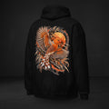Orange Flight Zebra Finch Hoodie – Back Print | Bird Folk