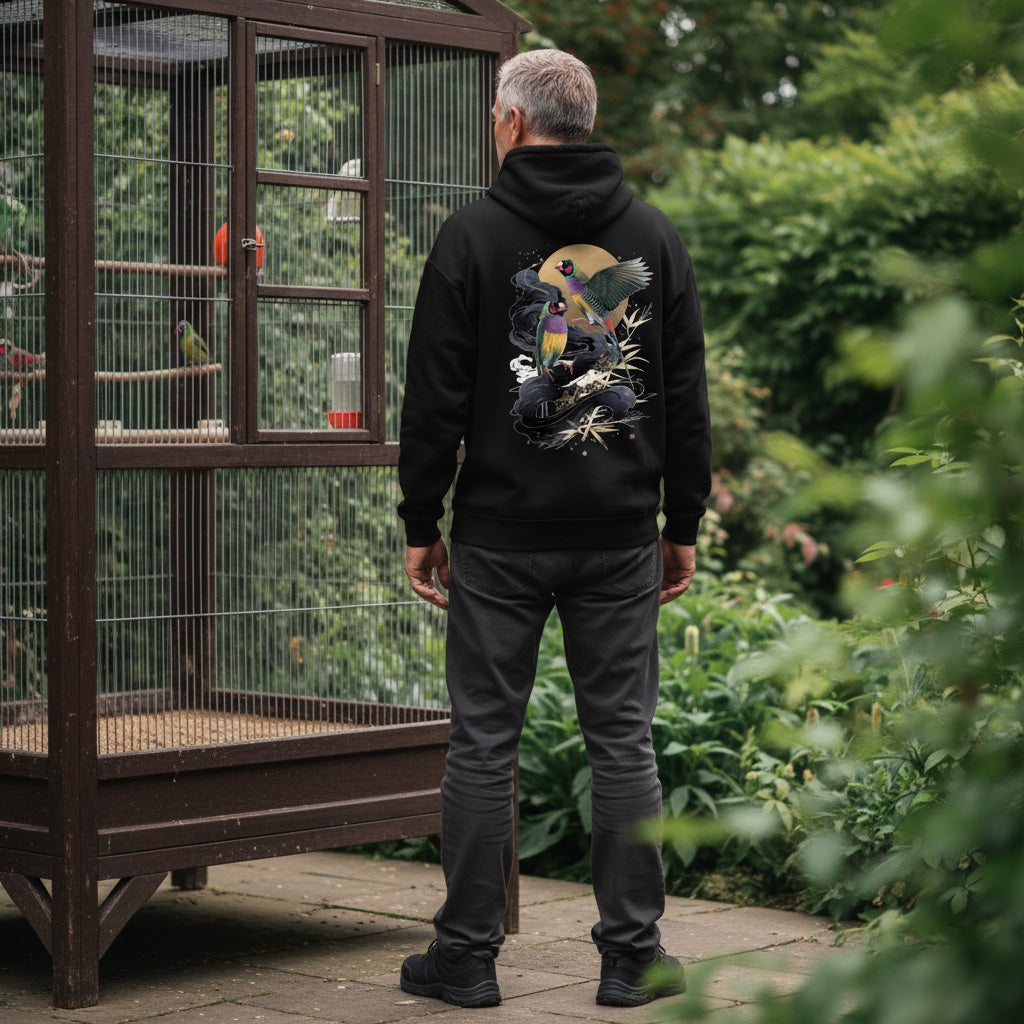 Artistic Gouldian Gouldian Finch Hoodie – Back Print | Bird Folk