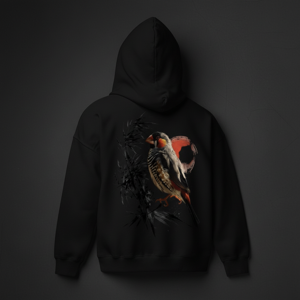 Ink & Sun Zebra Finch Hoodie – Back Print | Bird Folk