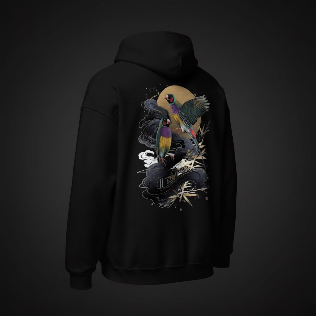 Artistic Gouldian Gouldian Finch Hoodie – Back Print | Bird Folk
