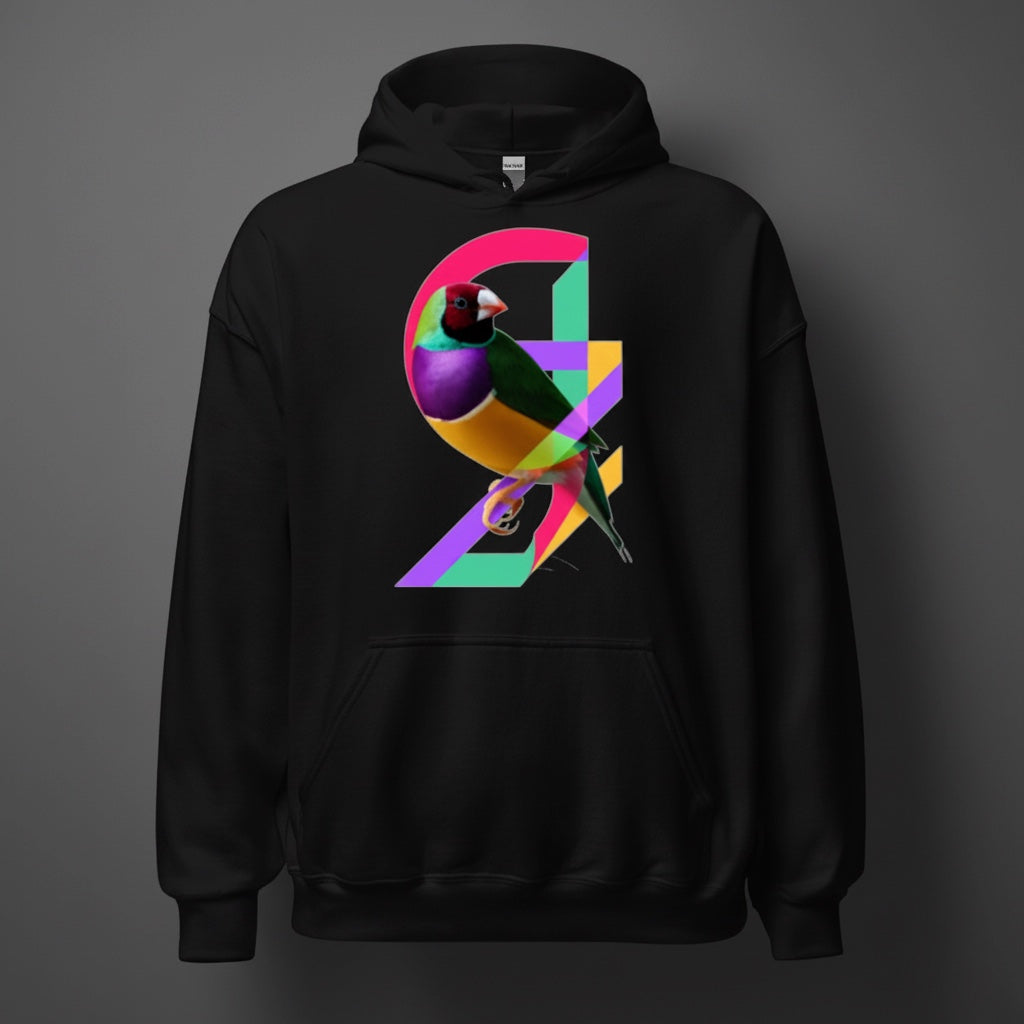 Colour Ribbon Gouldian Gouldian Finch Hoodie – Front Print | Bird Folk