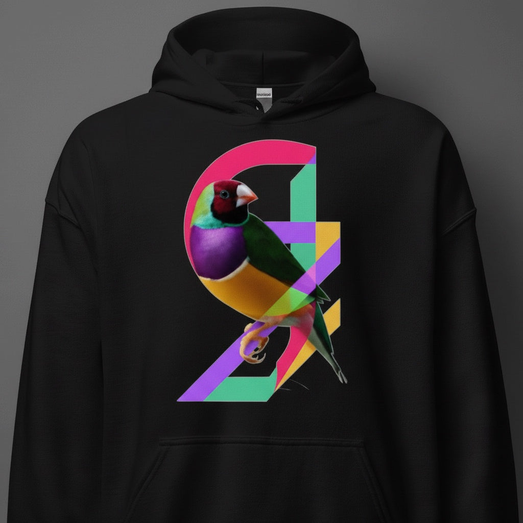Colour Ribbon Gouldian Gouldian Finch Hoodie – Front Print | Bird Folk