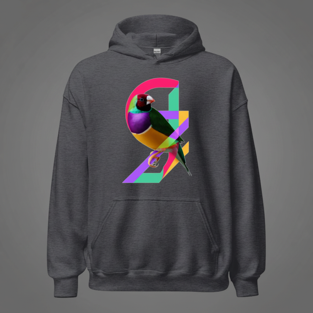 Colour Ribbon Gouldian Gouldian Finch Hoodie – Front Print | Bird Folk