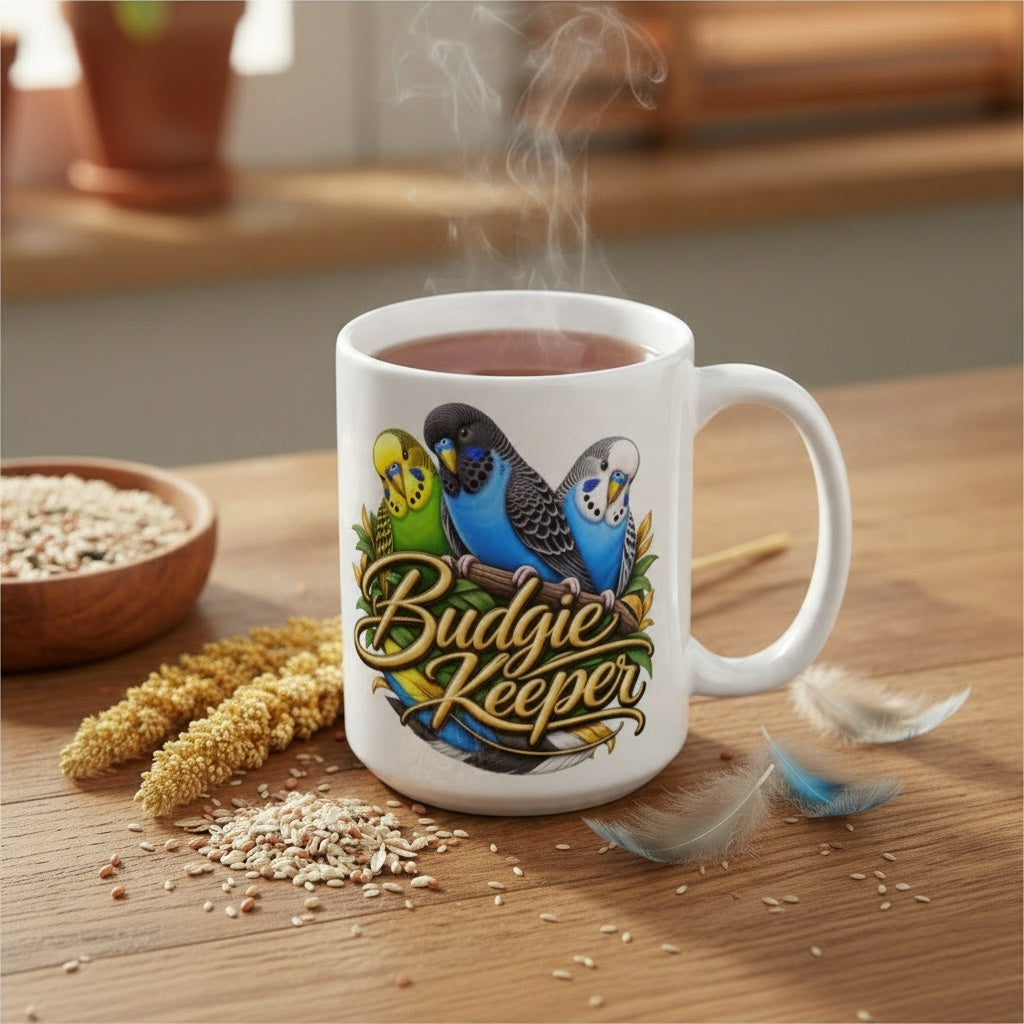 Budgie Keeper – Colourful Budgie Mug | 11oz & 15oz