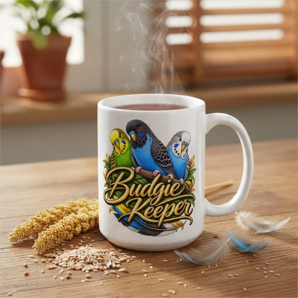 Budgie Keeper – Colourful Budgie Mug | 11oz & 15oz