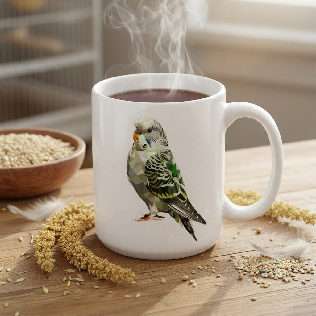 Geometric Polygon Budgie Mug | 11oz & 15oz