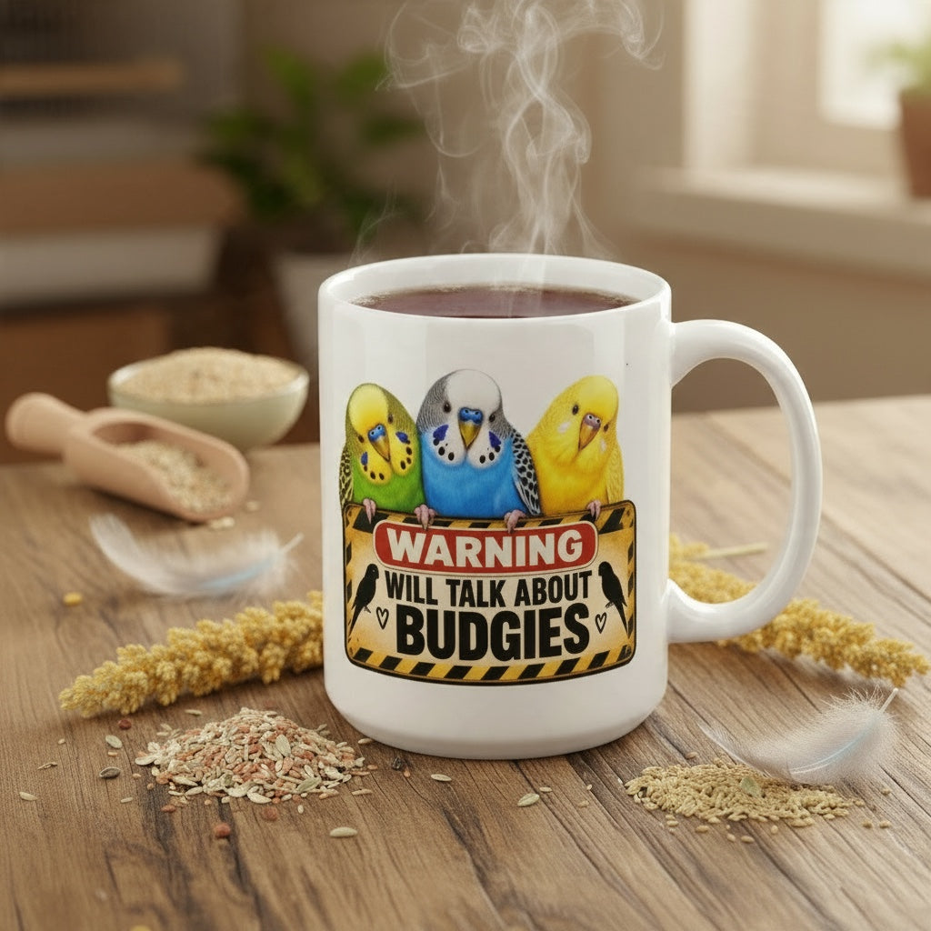 Warning – I Will Talk About Budgies Budgie Mug | 11oz & 15oz