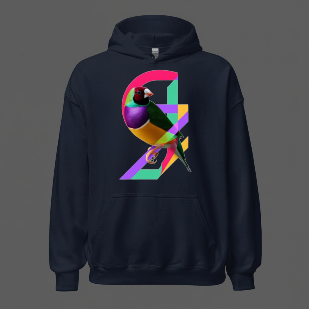 Colour Ribbon Gouldian Gouldian Finch Hoodie – Front Print | Bird Folk