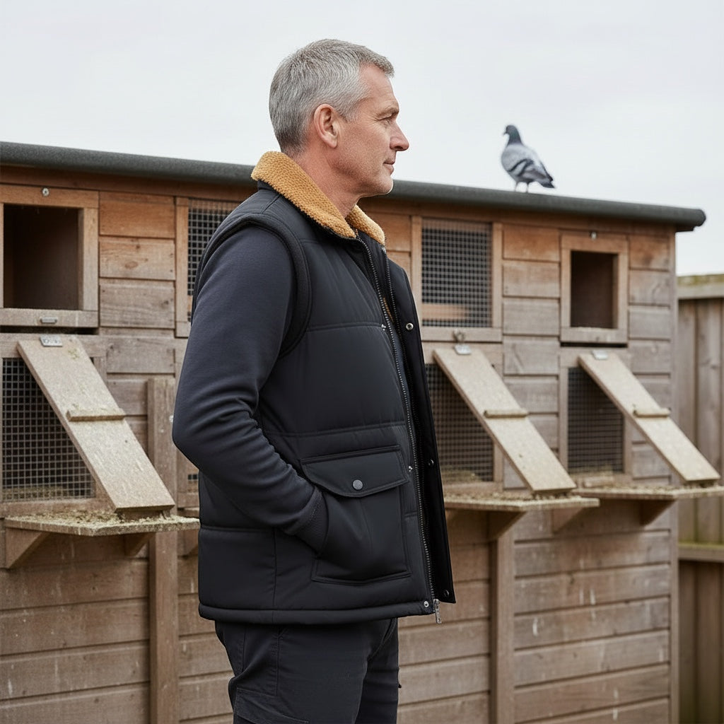 Premium Pigeon Fancier Winter Gilet – Fleece Lined | Choose Your Pigeon