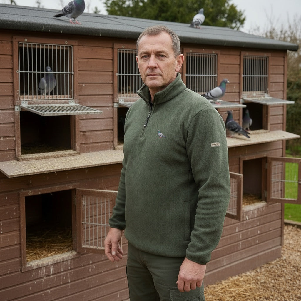 Racing Pigeon Quarter-Zip Fleece | Choose Your Pigeon