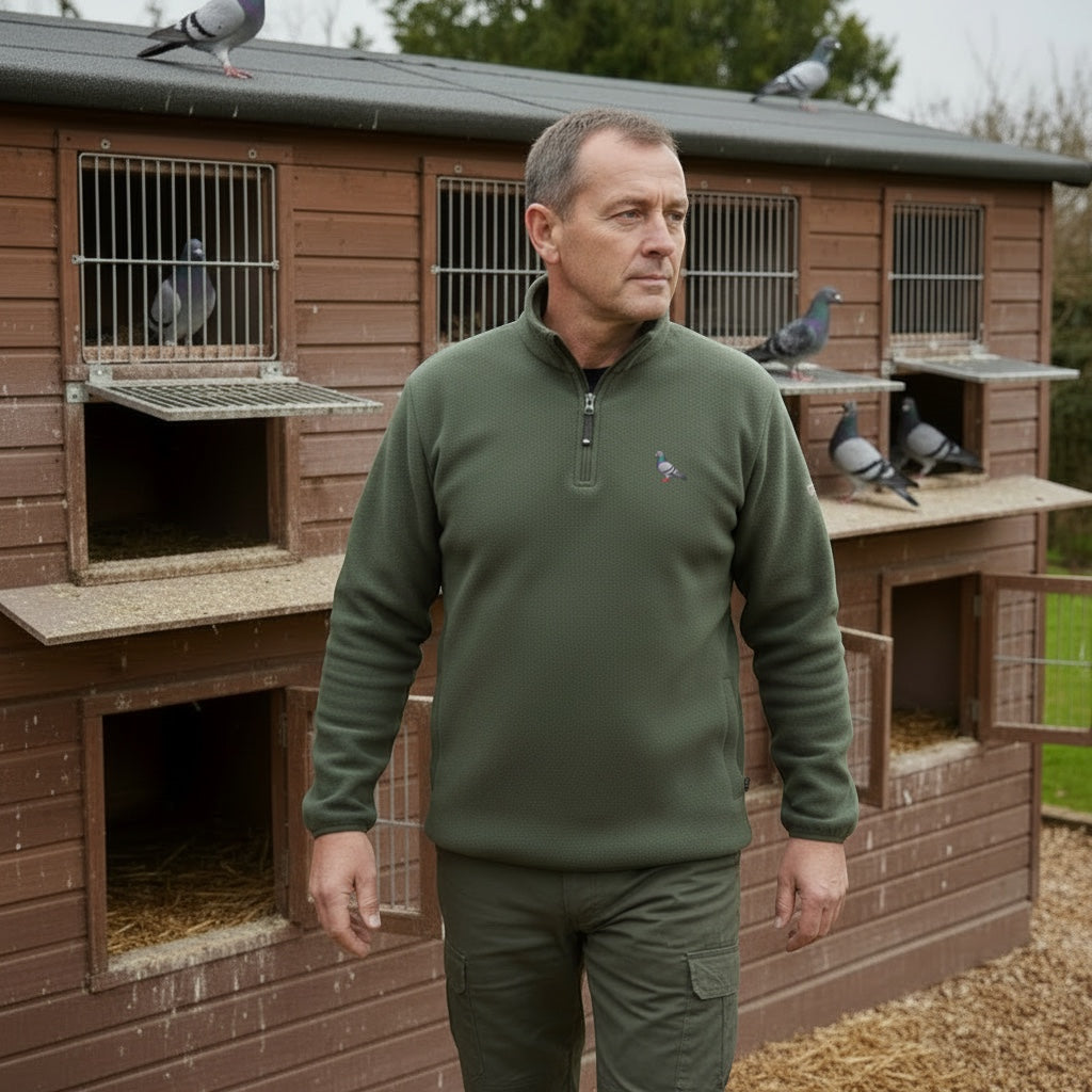 Racing Pigeon Quarter-Zip Fleece | Choose Your Pigeon