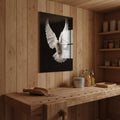 White Flying Pigeon — high-gloss aluminium bird art print by Bird Folk
