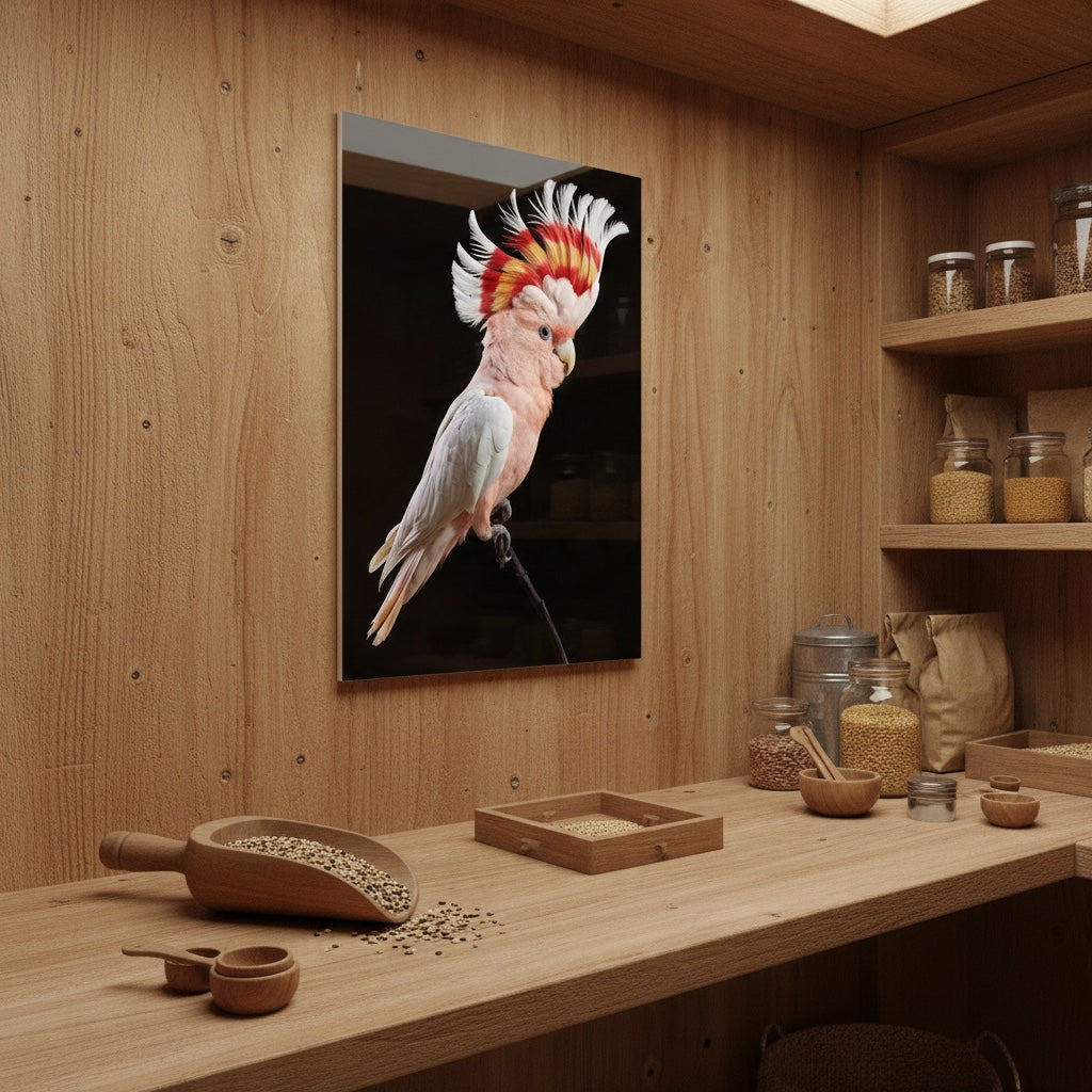 Major Mitchell’s Cockatoo — high-gloss aluminium bird art print by Bird Folk — product image 2